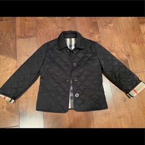 Burberry Quilted Black Jacket Girls size 4y